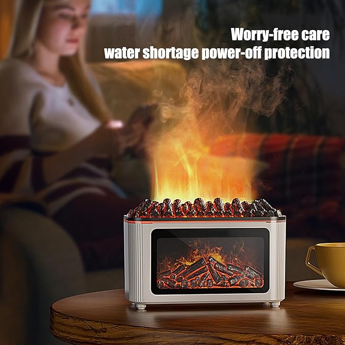 Aroma Diffuser with Fireplace Effect | 160 ml Ultrasonic Quiet Humidifier with - Image 9