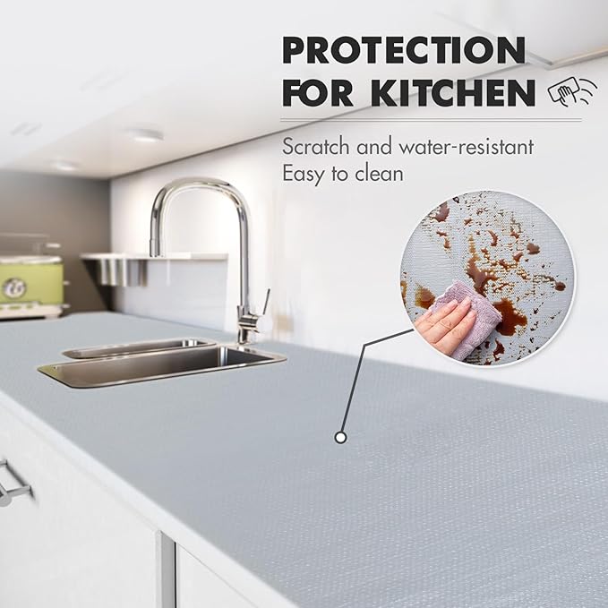 Viseeko Shelf and Drawer Liner for Kitchen Cabinet, Non-Adhesive Cabinet Liners - Image 2