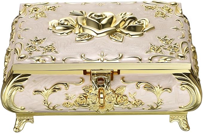 Hipiwe Jewelry Storage Chest Rectangular Keepsake Storage Box Trinket - Image 9