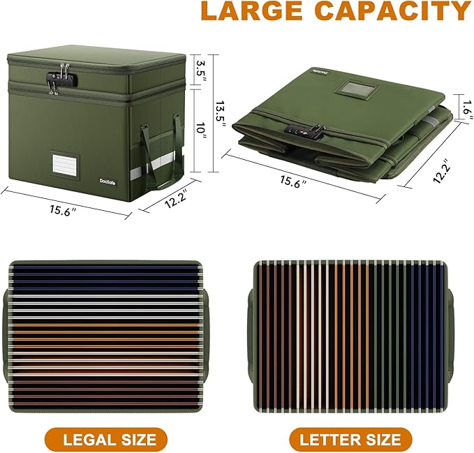 DocSafe File Box with Lock, Portable Home Office Filing Cabinet - Image 6