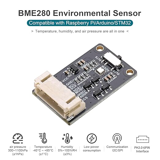 BME280 Environmental Sensor, Temperature Humidity Pressure Module, High Accuracy - Image 2
