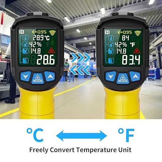 MESTEK Infrared Thermometer Gun -58°F to 1472°F, Digital Temperature Gun/K-Type - Image 7