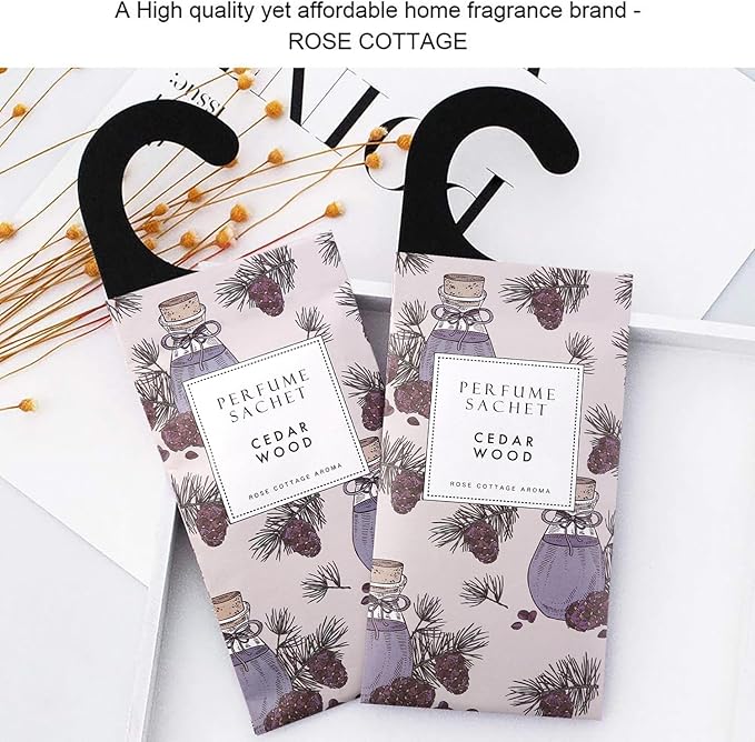ROSE COTTAGE Large 12 Packs Cedar Wood Hanging Closet Deodorizer Air Freshener - Image 8