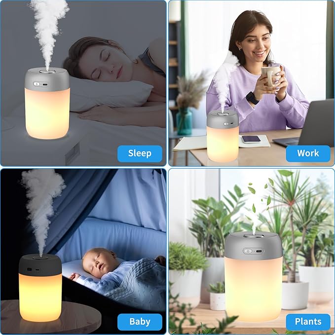 Night Lights Humidifiers For Bedroom, USB Rechargeable, LED Lights For Bedroom - Image 6