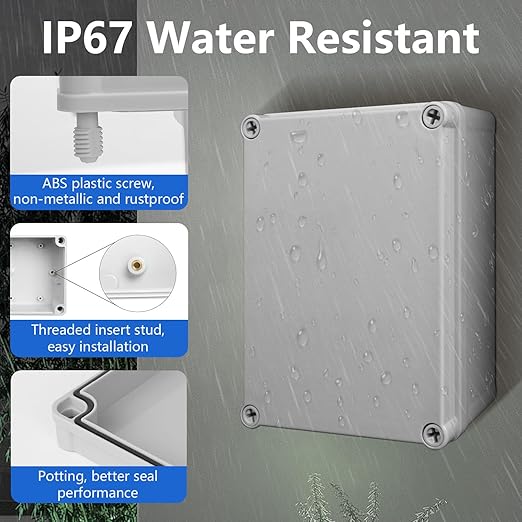 LeMotech Waterproof Dustproof IP67 Junction Box DIY Case Enclosure Gray 7.9 x - Image 7