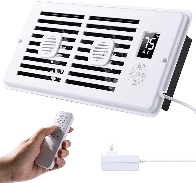 AGPTEK Register Booster Fan for 4 x 10 Register Holes, Quiet Air Vent Fans by AGPTEK