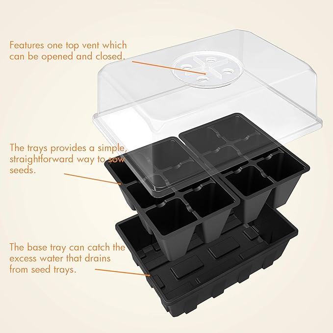 Gardzen 3 Pack Seed Starting Tray, Plant Germination Trays, Seed Starter Kit - Image 2