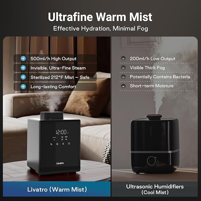 Stainless Steel Humidifier, 3L Warm Mist Humidifier, Easy Clean - Image 5