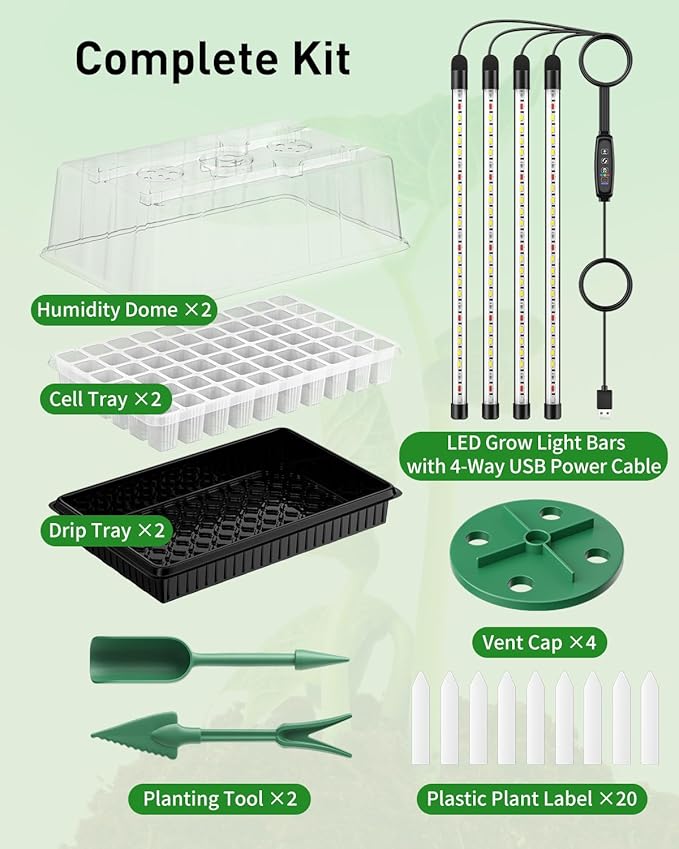 Pawfly 2 Pack Seed Starter Kit, 120 Cells, Seed Starter Trays - Image 2