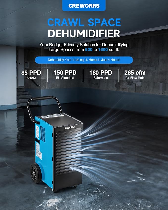 CREWORKS 180 PPD Commercial Dehumidifier, 180 Pint Dehumidifier - Image 7