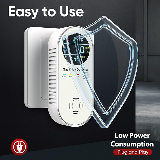 NICGOL 4-in-1 Upgraded Natural Gas Detector & Carbon Monoxide Detectors - Image 4