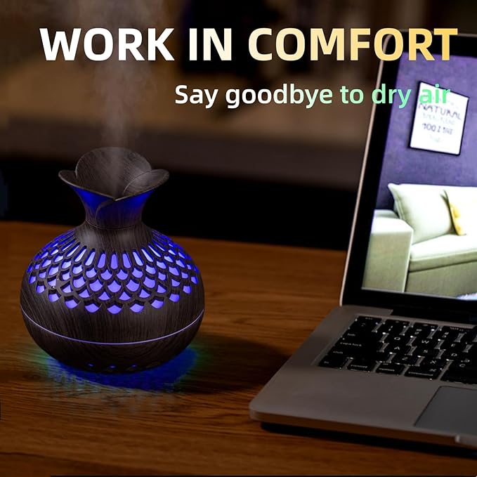 Colorful Cool Mini Humidifier, Flower Shape USB Personal Desktop Humidifier - Image 3