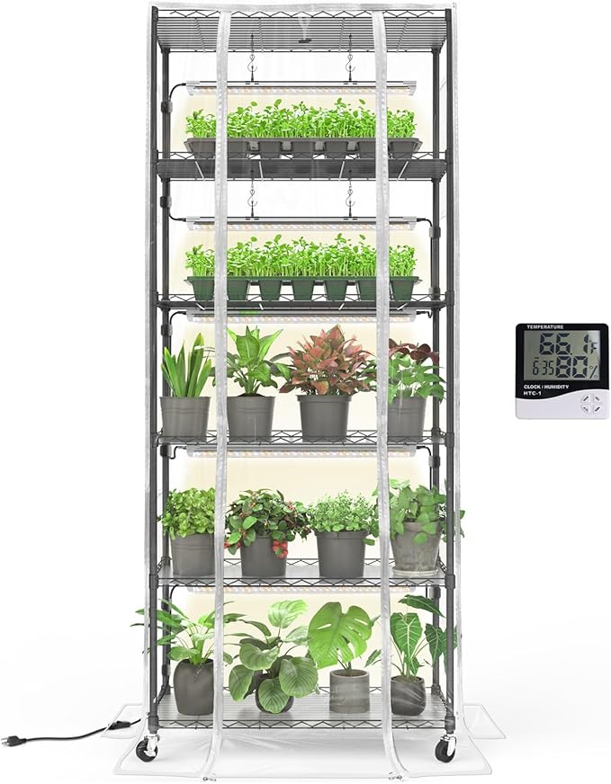 Bstrip Indoor Greenhouse with Grow Light, Mini Green House with 5 Pack T8 Full by Bstrip