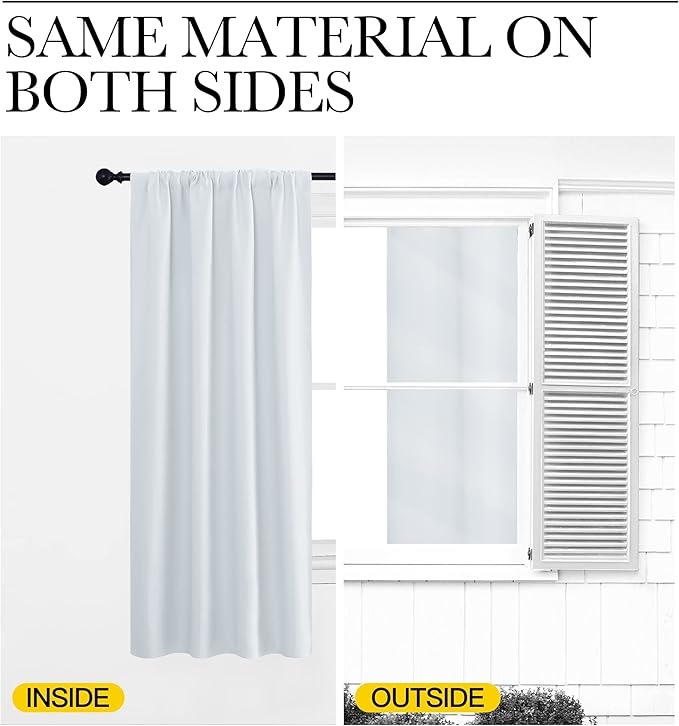 NICETOWN Greyish White Bedroom Curtain Panels - Image 6