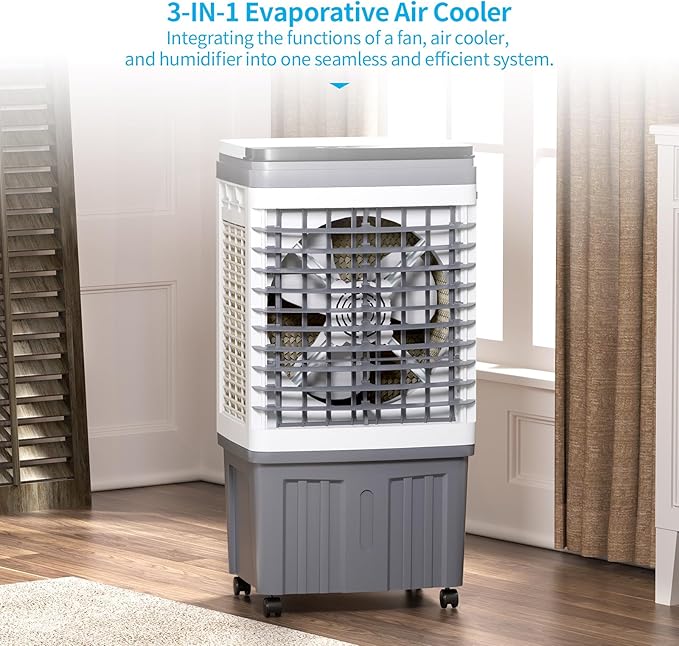 TABU 2354CFM 3-in-1 Evaporative Air Cooler, 6.6-Gal Water Tank Portable Swamp - Image 2