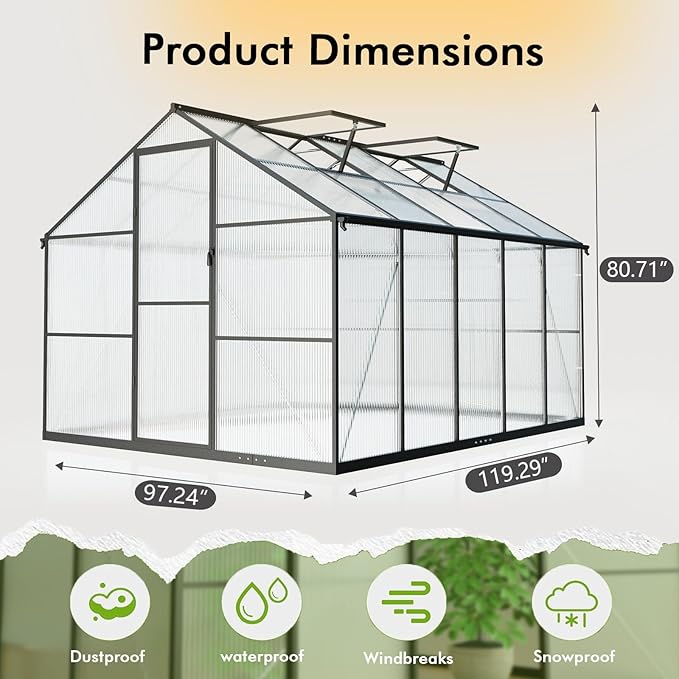 8X10FT Green Houses for Outside - Image 8