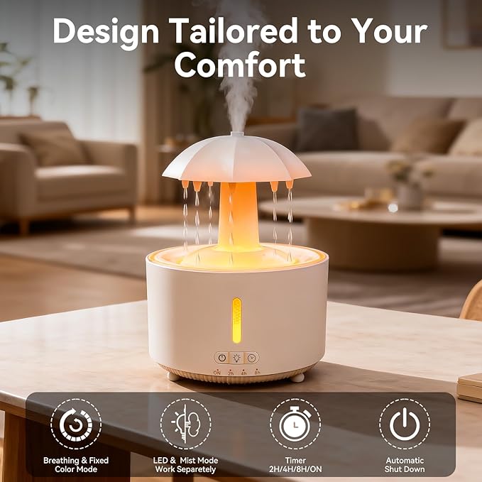 Missfly Aromatherapy Diffuser, Clouds and Cool Mist Humidifier, 360° Rotatable - Image 4