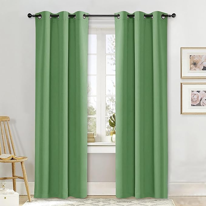 NICETOWN Curtain Blackout Drape Panel, Single Panel, 42 x 84 inch, Forest Green by NICETOWN