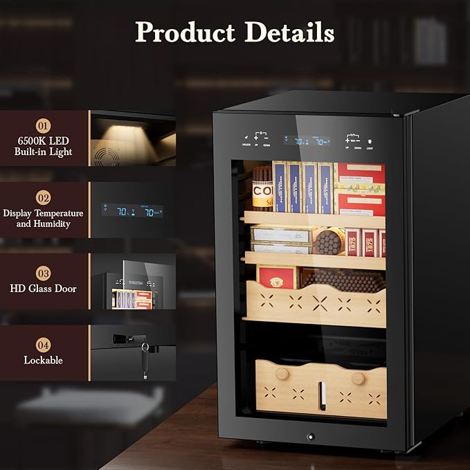 65L Intelligent Temperature and Humidity Adjustable Electronic Cigar Humidor - Image 4