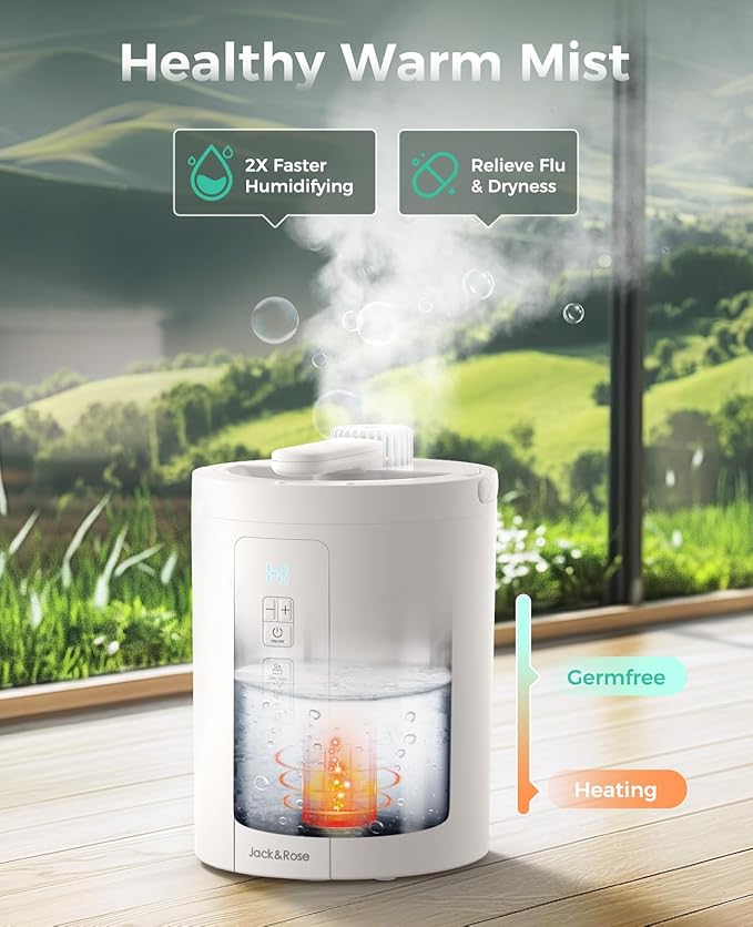 3L Stainless Steel Humidifier for Bedroom, Warm Mist Humidifiers Easy Clean - Image 3