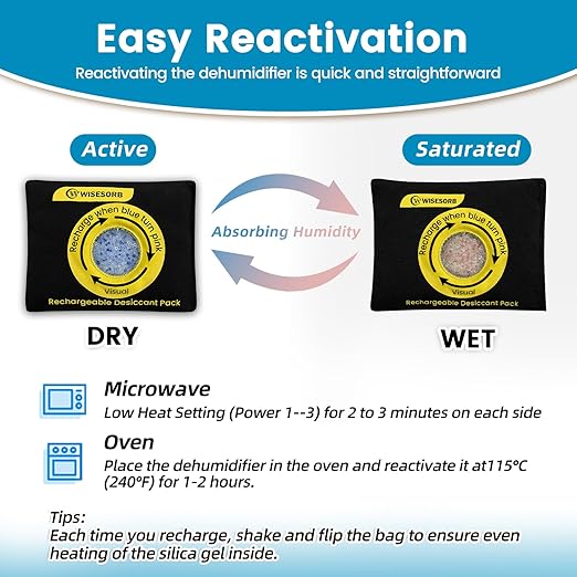 500g Reusable Silica Gel Desiccant Packs, Rechargeable Dehumidifier Moisture - Image 5