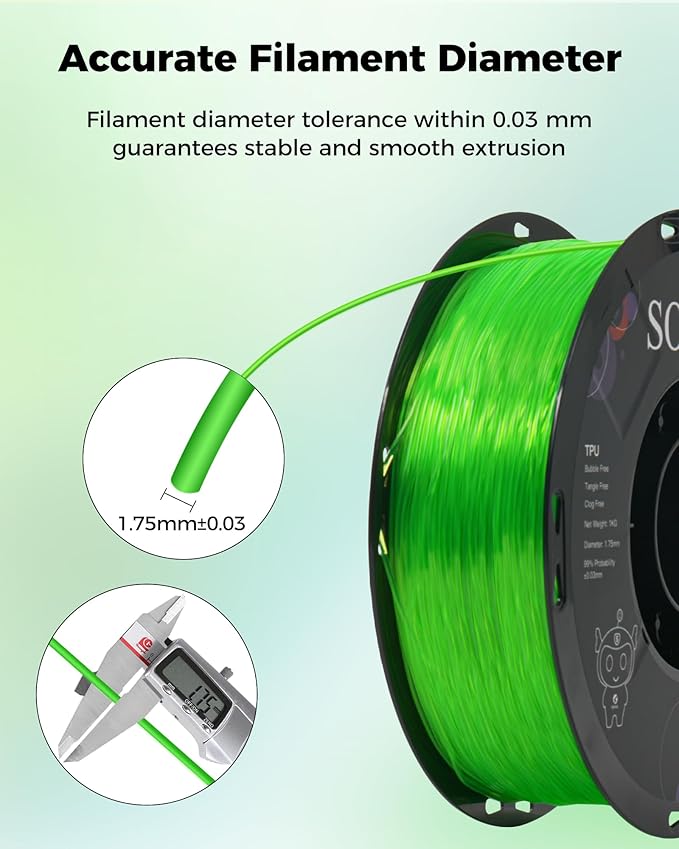 Sovol TPU Filament 1.75mm, 95A Soft TPU Flexible 3D Printer Filament - Image 5