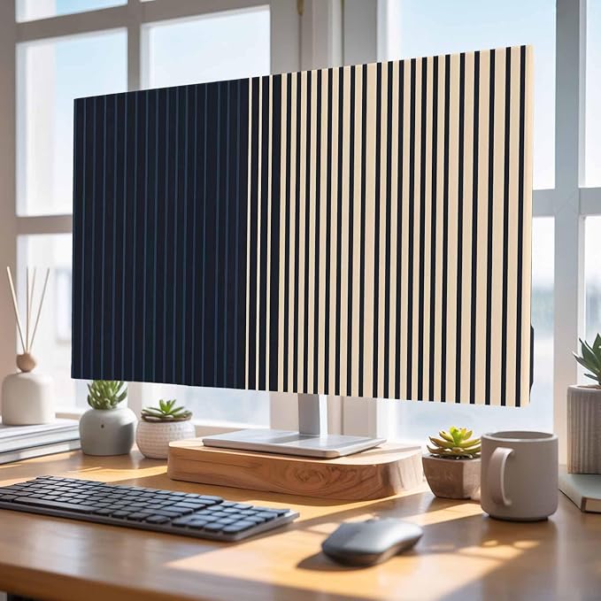 Deep Blue Line Color Block Indoor TV Cover, Elastic TV Screen Protector Modern - Image 5