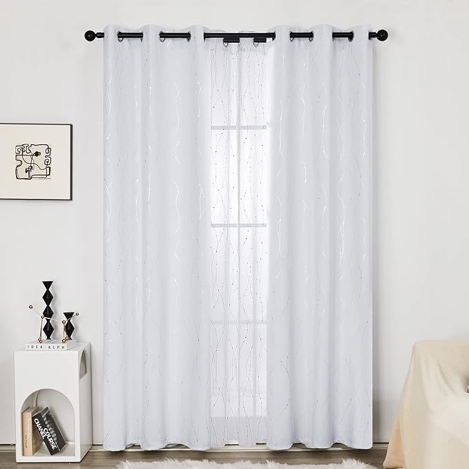 Deconovo Bedroom Curtains, Room Darkening Drapes, Thermal Insulated Soundproof - Image 2