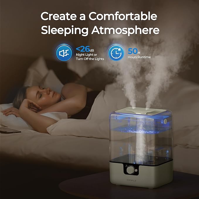 CHIVALZ Humidifiers for Bedroom Large Room Home, 6L Cool Mist Humidifier for - Image 3