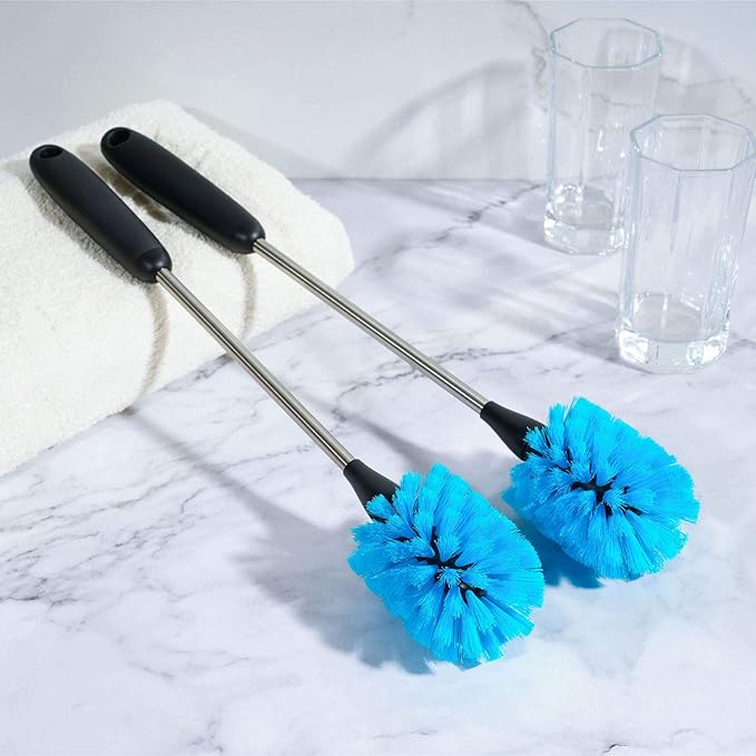 Stainless Steel Water Bottle Brush, Long Handle Scrubbing Brush, Built - Image 4