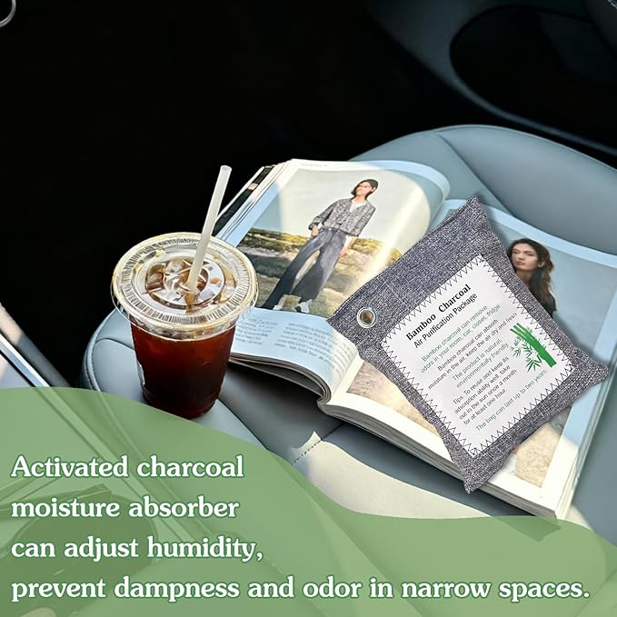 Bamboo Charcoal Air Purifying Bag, Activated Charcoal Odor Absorber Moisture - Image 2