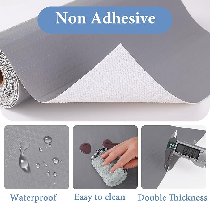 Shelf Liners for Kitchen Cabinets Non Adhesive Drawer Liner 12in x 20FT Pure - Image 5