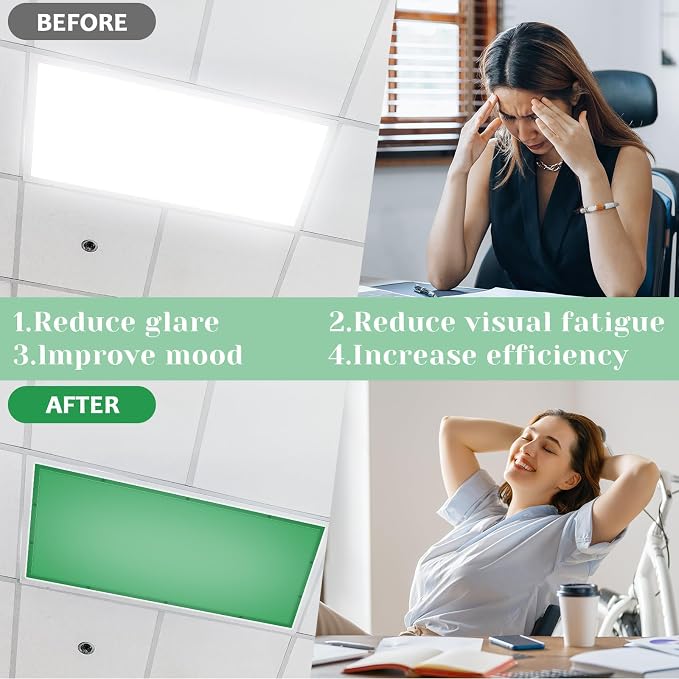QOUBAI 4PCS Fluorescent Light Covers, 4x2 Feet Magnetic Light Cover Fluorescent - Image 4