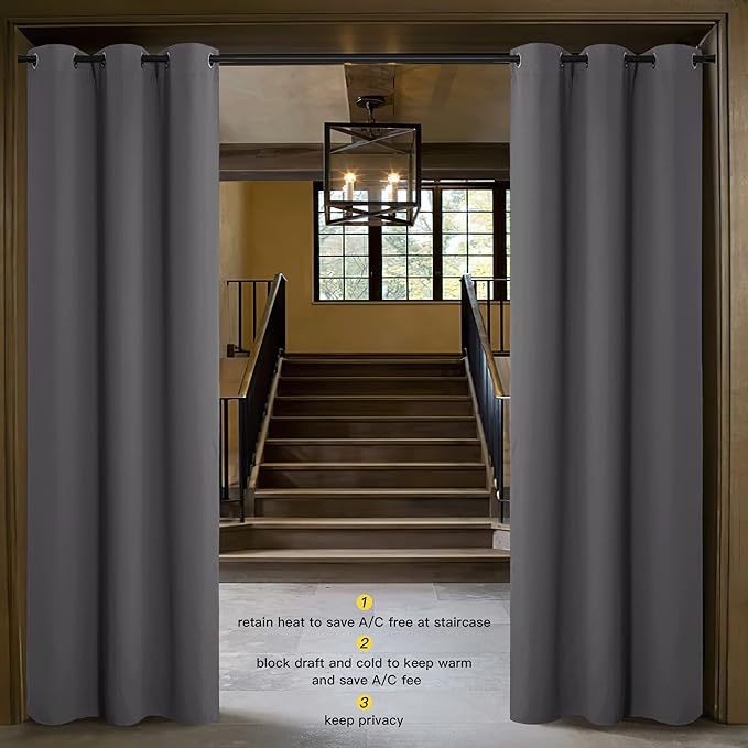 NICETOWN Sliding Door Curtains 96 inch Length, Single Curtain Panel, Insulating - Image 2