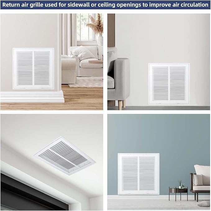 Return Air Grille Fit 24x10 Duct Opening, Steel Air Return Vent Cover Grill - Image 7