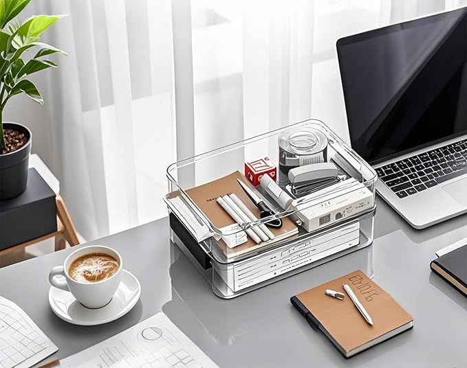 2 Pcs Plastic Portable Project Case, Scrapbooks, Art Supplies - Image 6