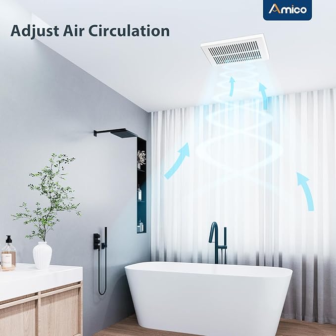 Amico Bathroom Exhaust Fan 2 Pack, 80 CFM, 1.0 Sones, Low Noise, Ceiling - Image 5