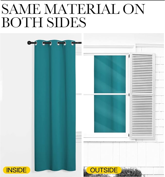 NICETOWN Lower Noise Room Divider Curtain Screen Partitions, Peacock Teal - Image 5