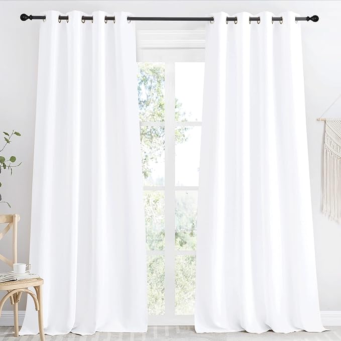 NICETOWN Room Darkening Window Treatment Curtain, Pure White, Single Panel by NICETOWN