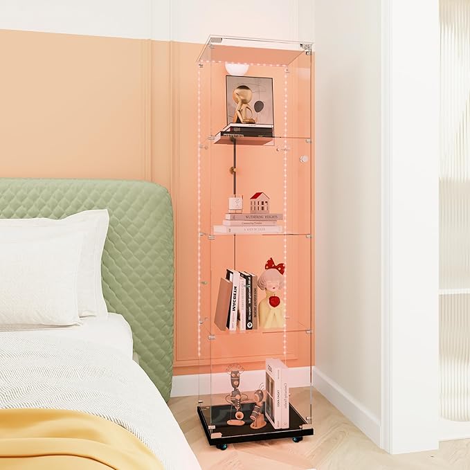Yoluckea 4-Tier Glass Display Cabinet - Image 7