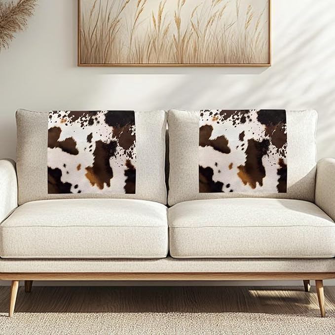 Cowhide Print Slipcovers for Couches and Sofas Headrest Recliner Protector - Image 2