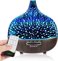Essential Oil Diffuser 550ml Cool Mist Humidifier 3D Glass Ultrasonic by Unknown