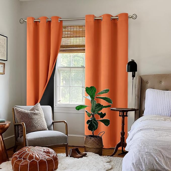 BGment Thermal Insulated 100% Blackout Curtains 84 Inch Length 2 Panels - Image 2