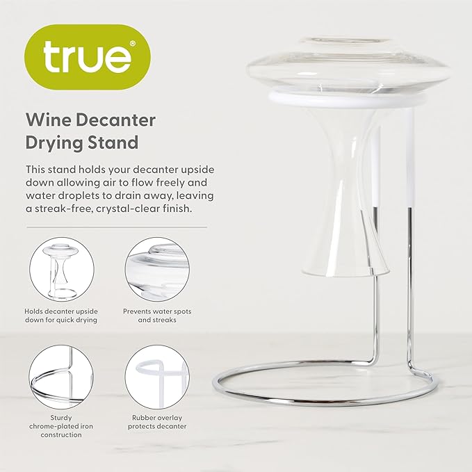 True Wine Decanter Drying Stand and Holder, Essential Accessory Glassware Rack - Image 2