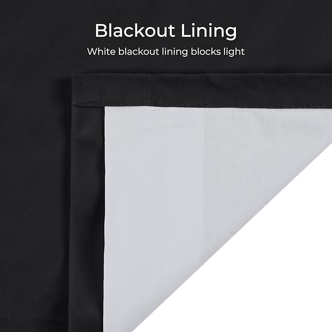 TWOPAGES Luxury Velvet Curtain Pinch Pleated Black Curtain 84 inch Long Thermal - Image 4