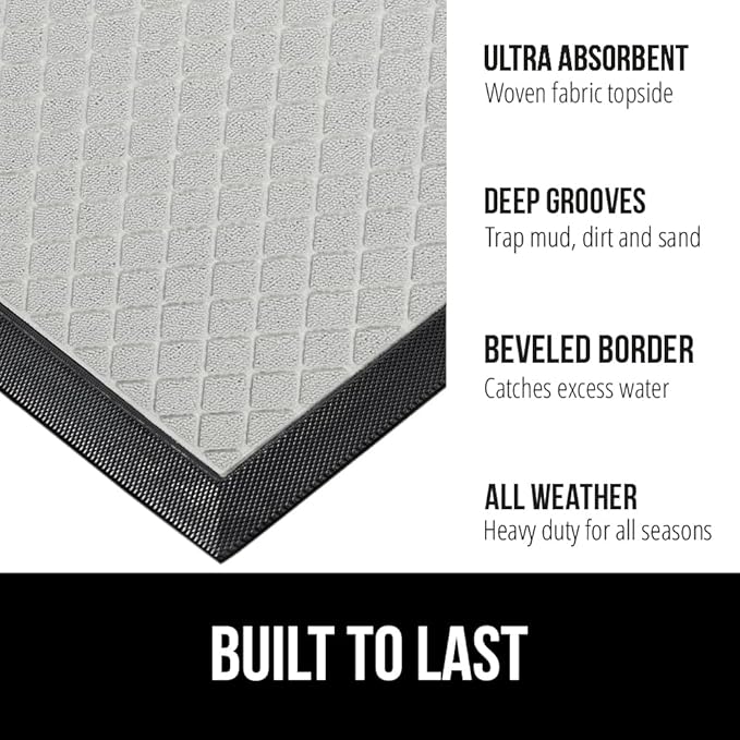 GORILLA GRIP 100% Waterproof All-Season WeatherMax Doormat US Designed Natural - Image 2