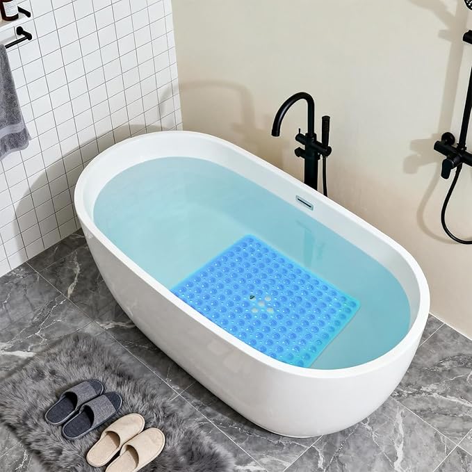 Anti-Slip Bathtub Shower mat, 20.8×20.8（Approximately 53×53cm） inch Soft - Image 5
