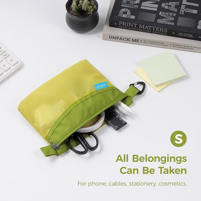 pack all 3 Pcs Water-resistant Material Zipper Pouch Set, Mesh Zipper Bags - Image 5