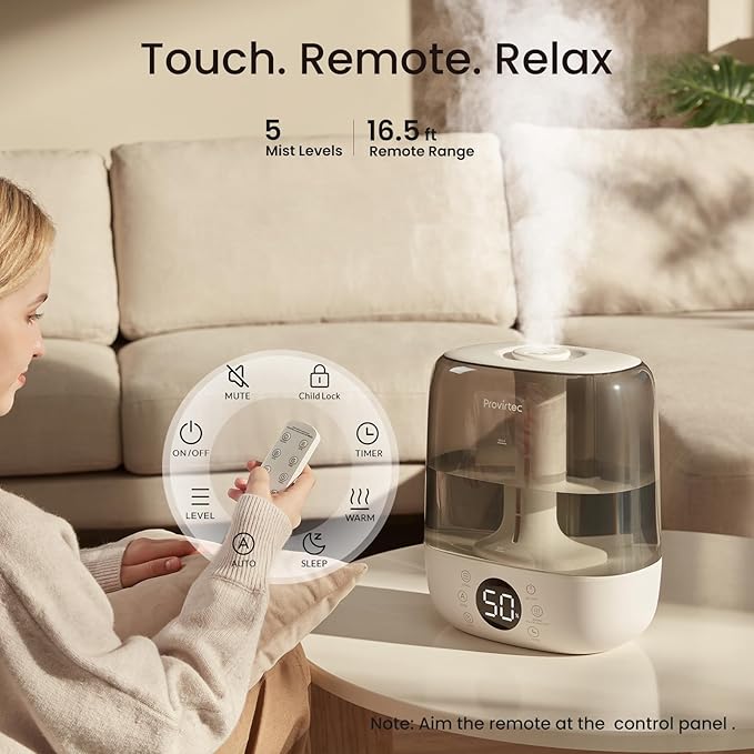 6L Self-Cleaning Humidifier for Large Room, CleanCare Warm & Cool Mist - Image 7