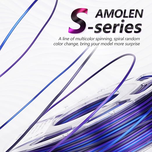 AMOLEN Silk PLA 3D Printer Filament Bundle, Shiny Fast Color Change 3D Printing - Image 2